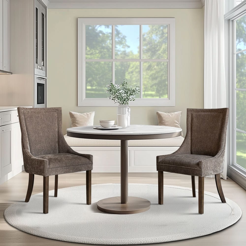 Madison Park Signature Ultra Upholstered Dining Side Chairs With Wood Legs (Set of 2)