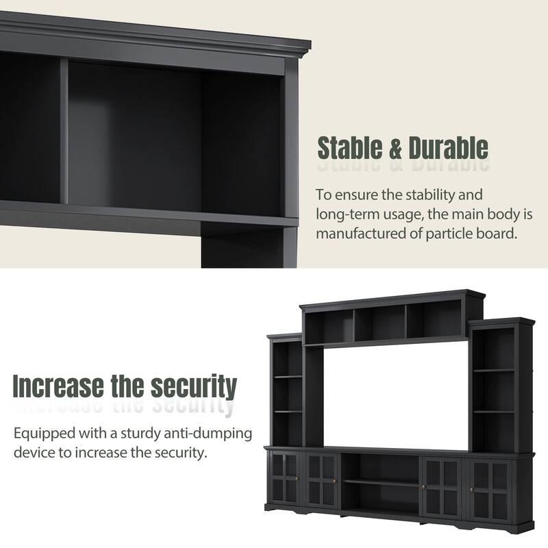 Minimalist TV Console for 80-Inch TVs, Media Center with Curved Corners and Golden Legs