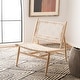 preview thumbnail 2 of 63, SAFAVIEH Bandelier Open Leather Weave Squared Accent Chair. - 26" W x 32" D x 31" H