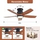 preview thumbnail 36 of 75, Sofucor 42/52 Inch Low Profile Flush Mount Ceiling Fan with Light,Remote Control,Solid wood/ABS Blades,Reversible Quiet DC Motor