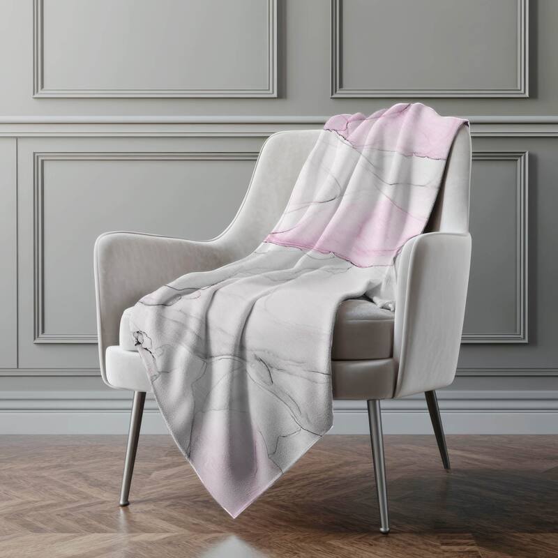 Premium Machine Washable Modern Abstract Sherpa Throw Blanket - Pink - 4'2" x 5'10"