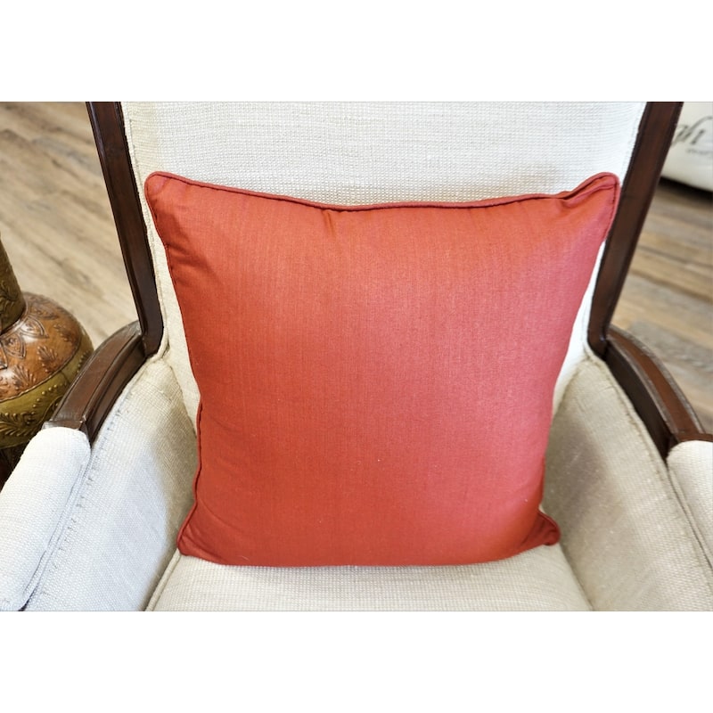 Home&Manor Premium Silk Throw Pillow 18" Red
