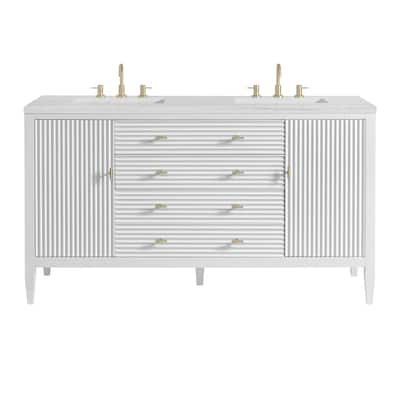 James Martin Vanities 485-V60D-3AF Myrrin 60" Double Basin Wood Vanity