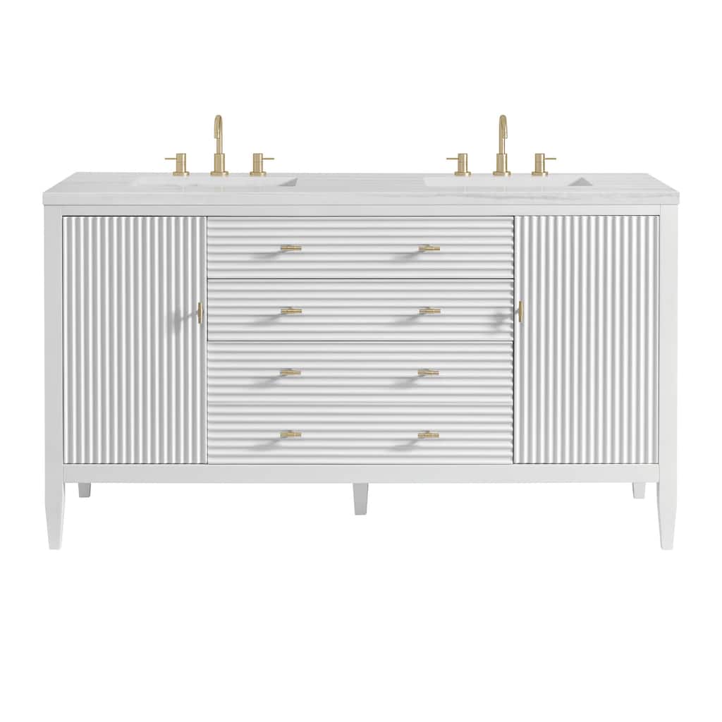 James Martin Vanities 485-V60D-3AF Myrrin 60" Double Basin Wood Vanity