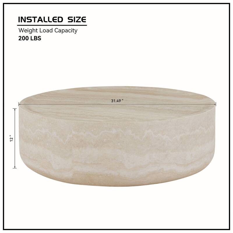31.49'' Faux MARS Pattern Coffee Table
