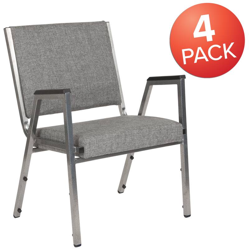 4 PK 1500 lb. Rated Antimicrobial Bariatric Reception Arm Chair