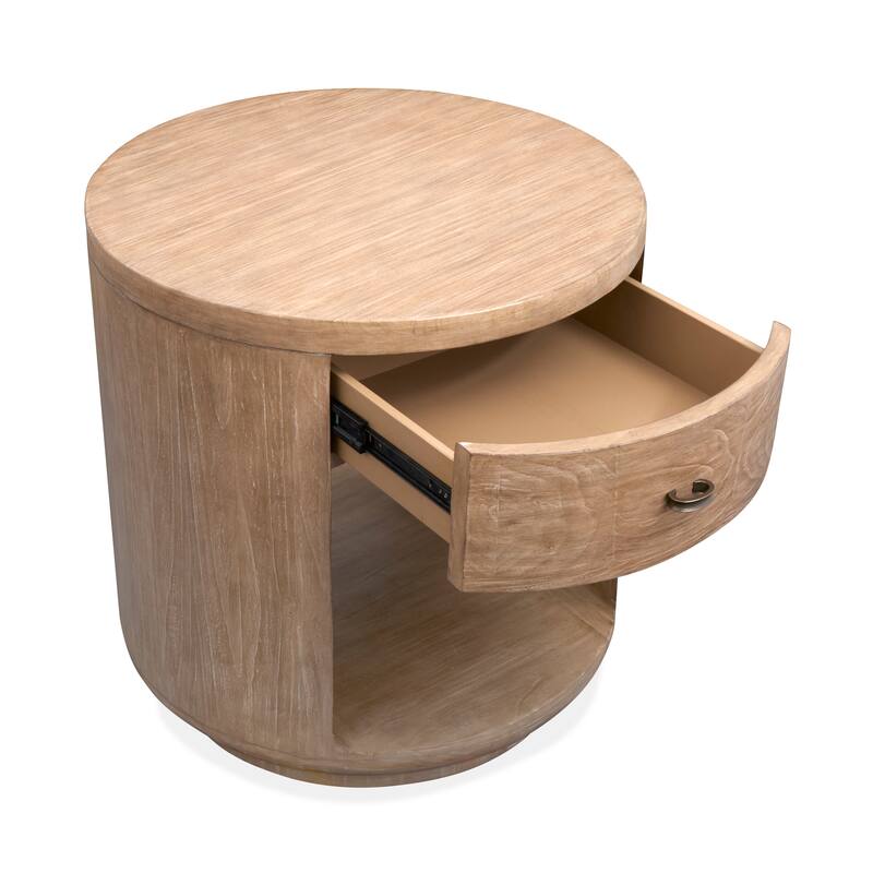 Magnussen Home Sanford Chateau Brown Round End Table - 24''W x 24''D x 25''H