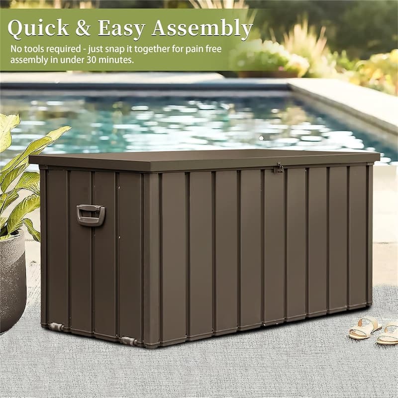 200 Gallon Outdoor Storage Deck Box Waterproof,Large Patio Storage Bin
