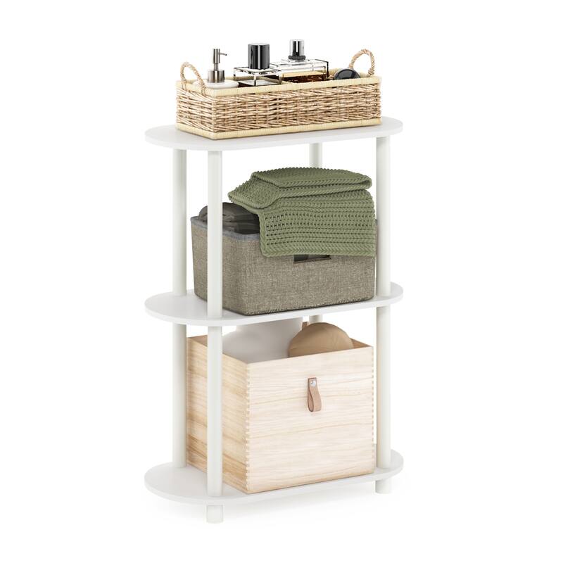 Furinno Turn-N-Tube No Tools 3-Tier Modern Oval Side Display Rack