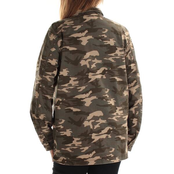 Shop Jag 89 Womens New 1575 Green Brown Camouflage Button Down