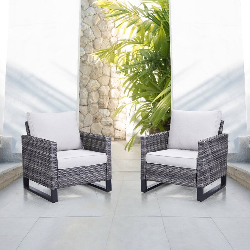Gymojoy 6-Piece Outdoor Furniture Sofa Chair Table with Ottoman