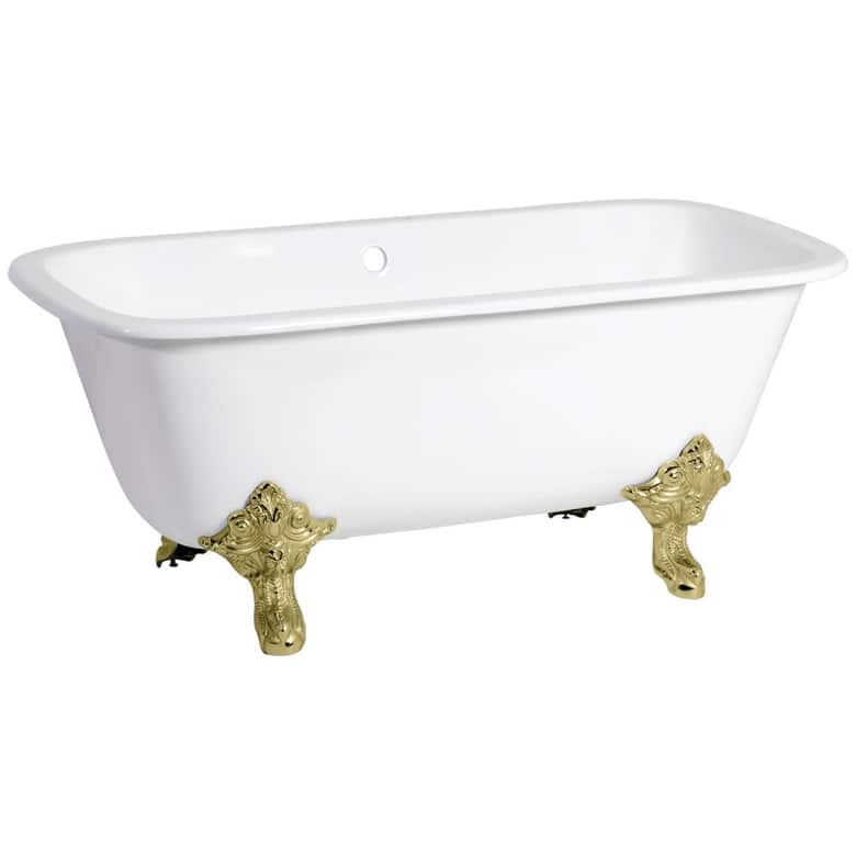 Kingston Brass Aqua Eden 67" Clawfoot Cast Iron Soaking Tub with