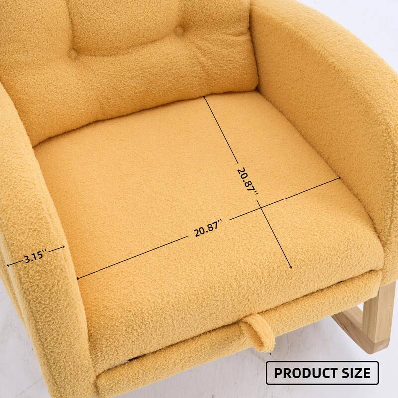 Yellow Accent Rocking Chair with Footrest and High Back