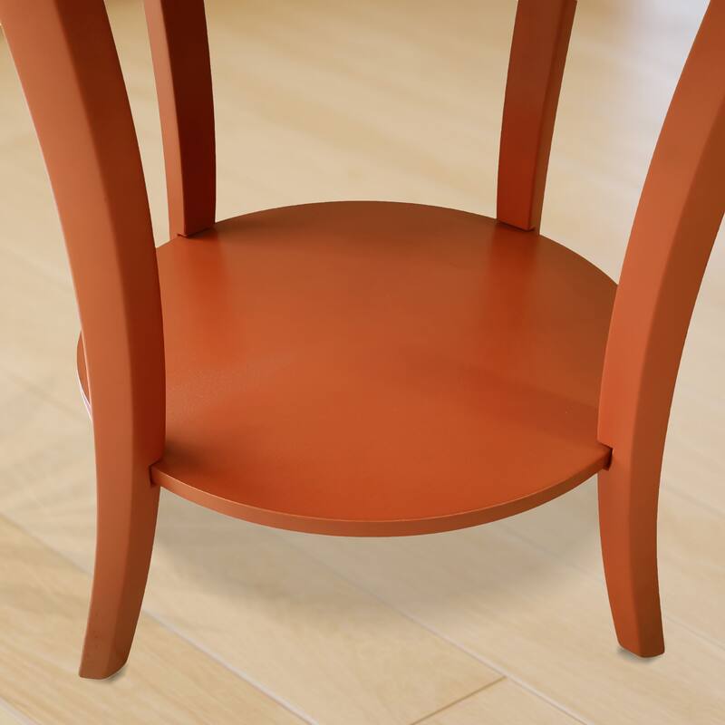 Roundhill Furniture Perth Contemporary Round Shelf End Table