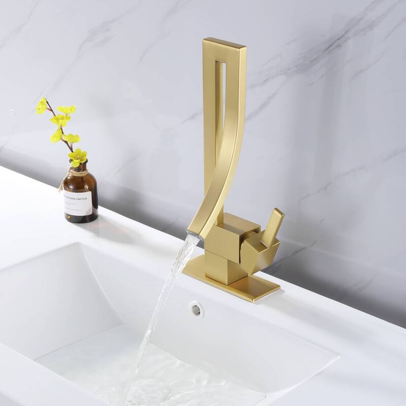 Single Handle Bathroom Faucet Waterfall Single Hole Bathroom Sink Faucet Modern Basin Vanity Faucets With Valve