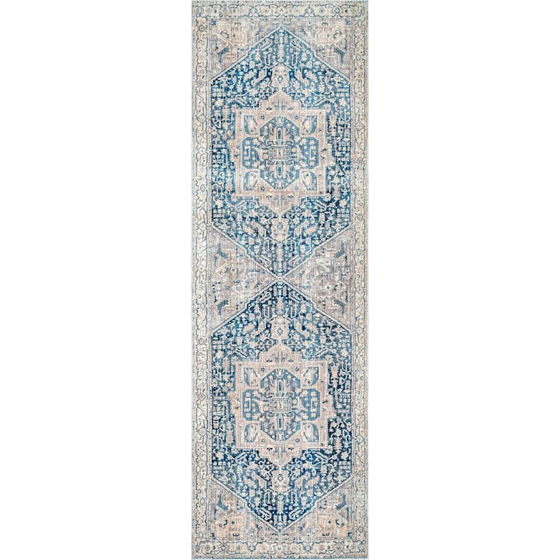 Nuloom Camila Faded Medallion Fringe Area Rug