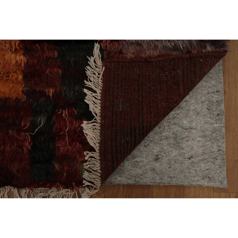 Hand Knotted Oriental 100% Wool Carpet Modern Tribal Red Moroccan Area Rug - 11' 8'' X 8' 11''