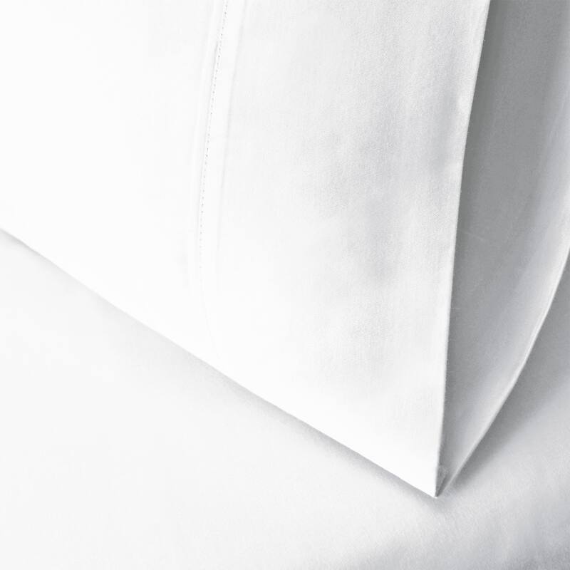 Superior 600 Thread Count Cotton Blend Pillowcase Set of 2 - Standard - White