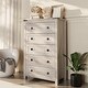preview thumbnail 15 of 26, 48" Tall Farmhouse 5 Drawer Wood Dresser, Chest of Drawers for Bedroom Antique Brushed White