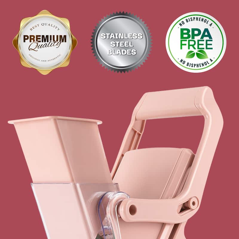 NutriSlicer Upright Mandoline Slicer - 5 Stainless Steel Blades, BPA-Free and Dishwasher Safe