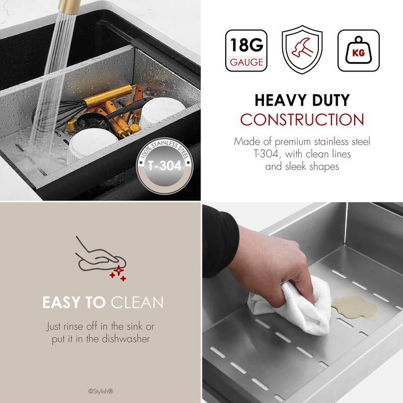 STYLISH 15 3/8 Stainless Steel Workstation Colander