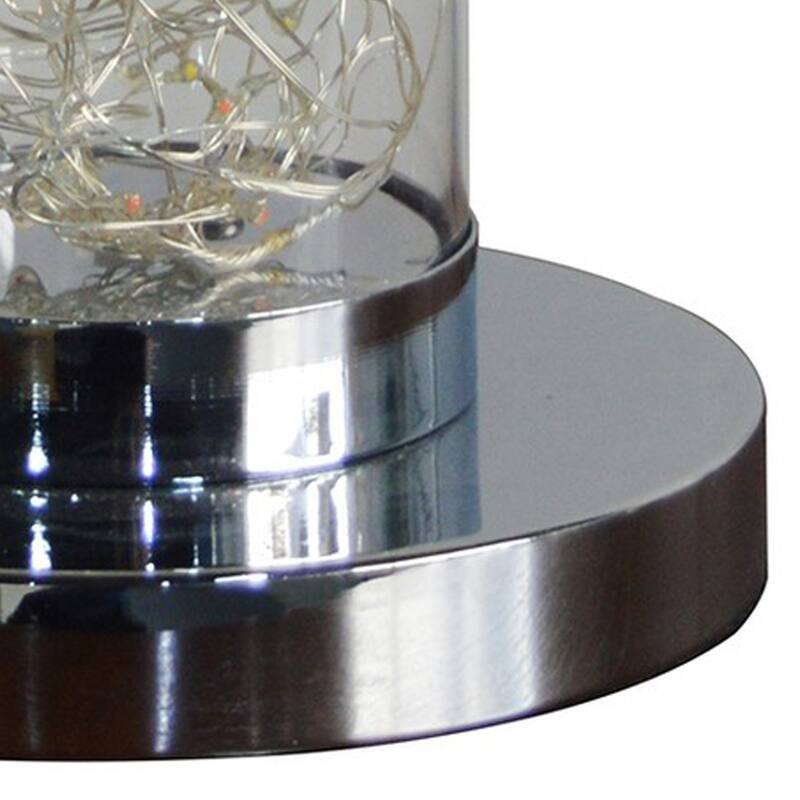 Column Table Lamp with Integrated Multicolored LED, Clear