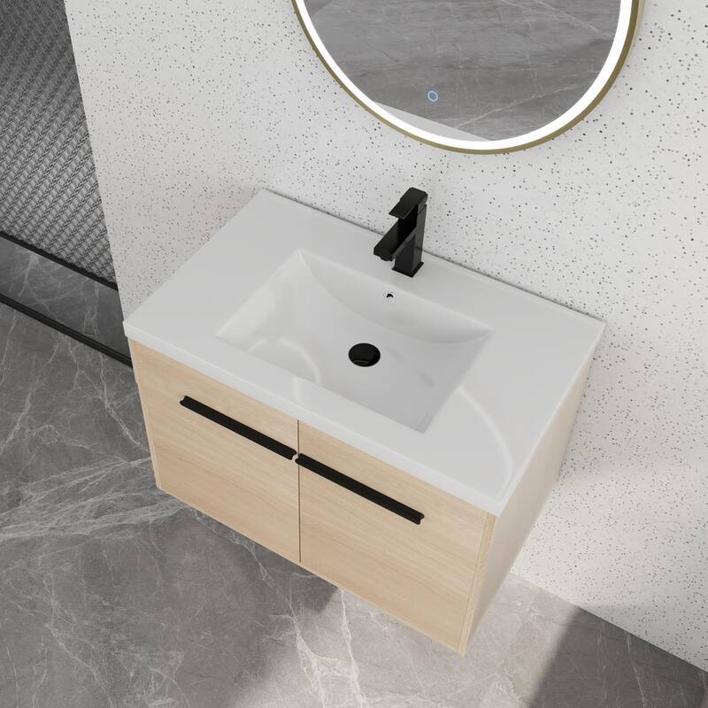 Bathroom Vanity With Sink In 16/20/24/30/36 Inch, Floating Bathroom Vanity With Soft Close Door