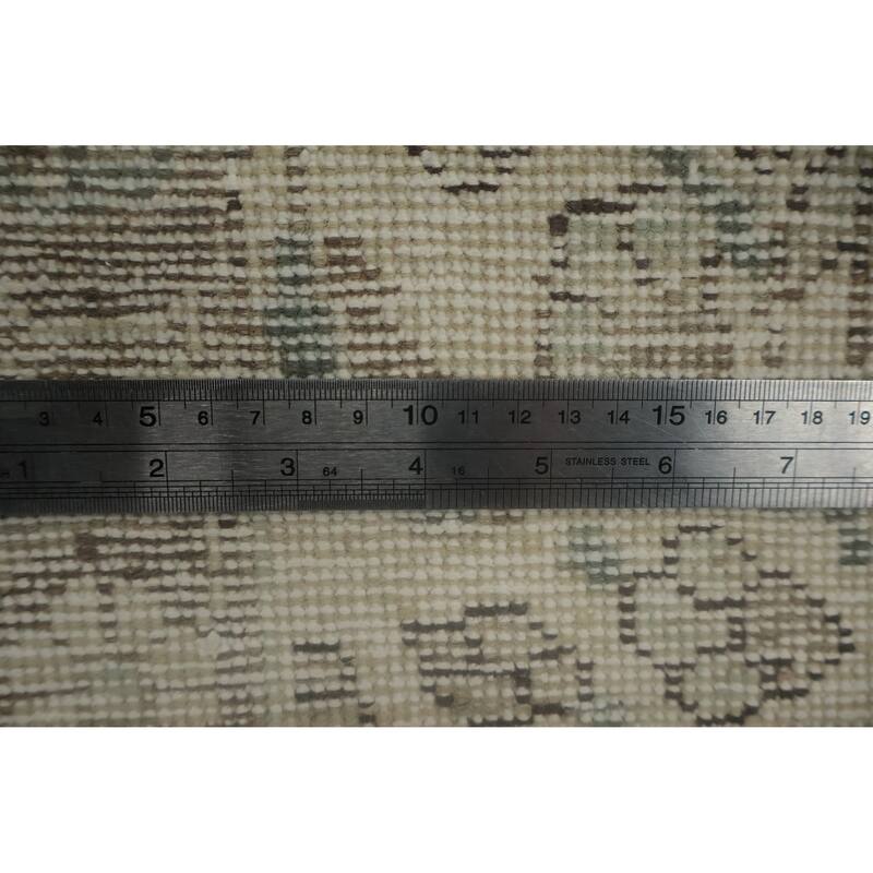 Hand Knotted Oriental 100% Wool Carpet Traditional Floral Beige & Ivories Tabriz Area Rug - 11' 8'' X 8' 1''