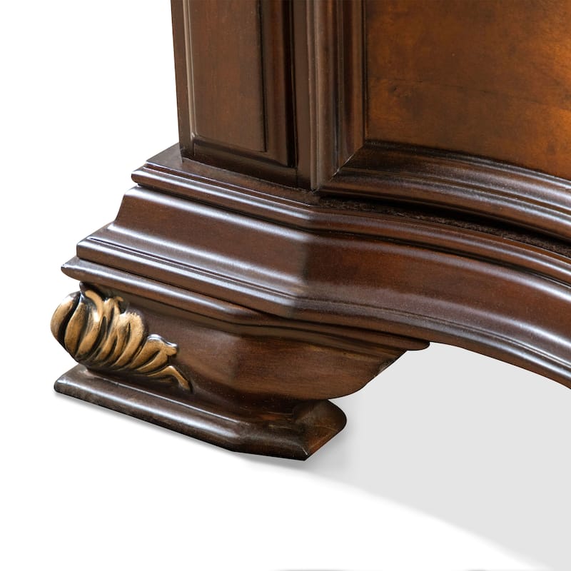Furniture of America Cresswell Traditional Dark Cherry and Oak Stone Top 3-Drawer Nightstand