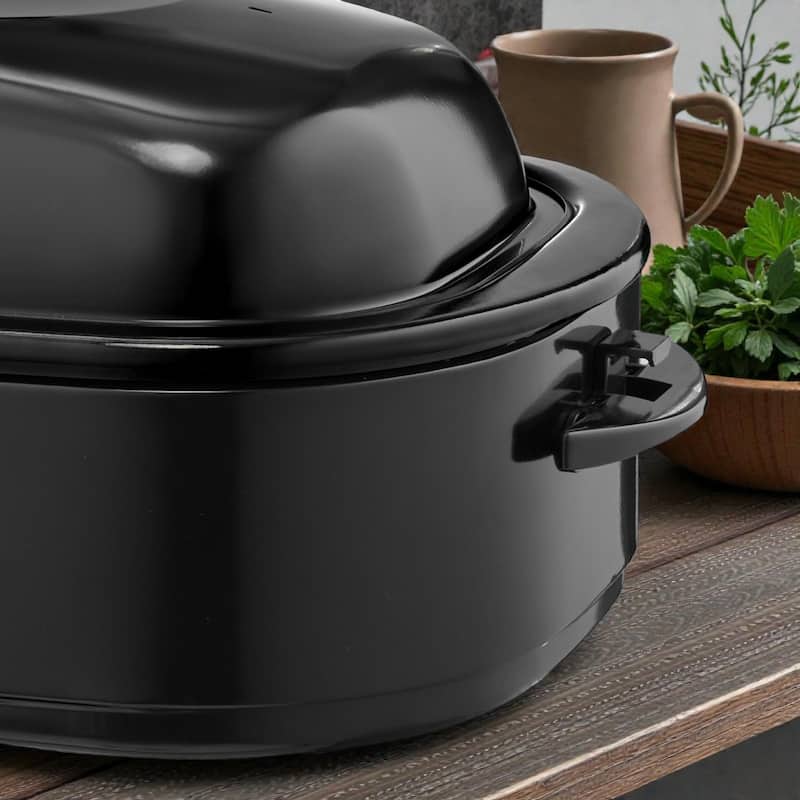 18QT Electric Roaster Oven with Self-Basting Lid, Electric Turkey Roaster with Defrost Warm, 1450W