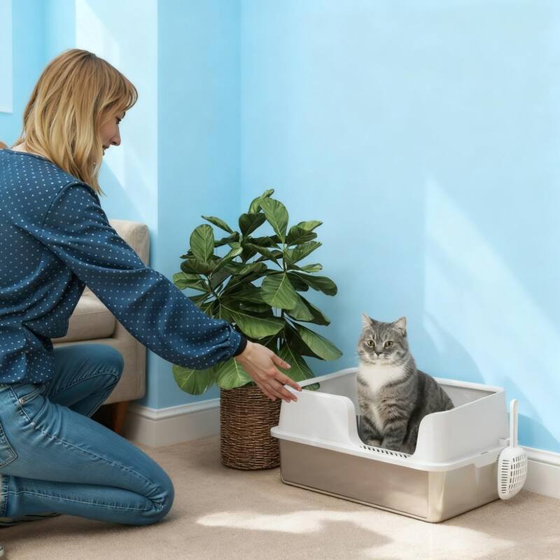 Stainless Steel Litter Box with High Side