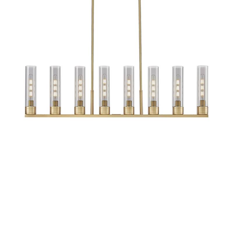 Innovations Lighting 617-8I-14-48 Boreas Linear Boreas 8 Light 48" - Brushed Brass / Light Smoke