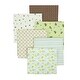 preview thumbnail 1 of 0, Cozy Line 6-Pack Blue Green Monkey Bird Sports Dot Stripe Unisex Baby Cotton Flannel Receiving Blankets Animals/Sports