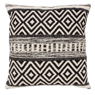 18 x 18 Jacquard Square Cotton Sham Accent Throw Pillow with Boho