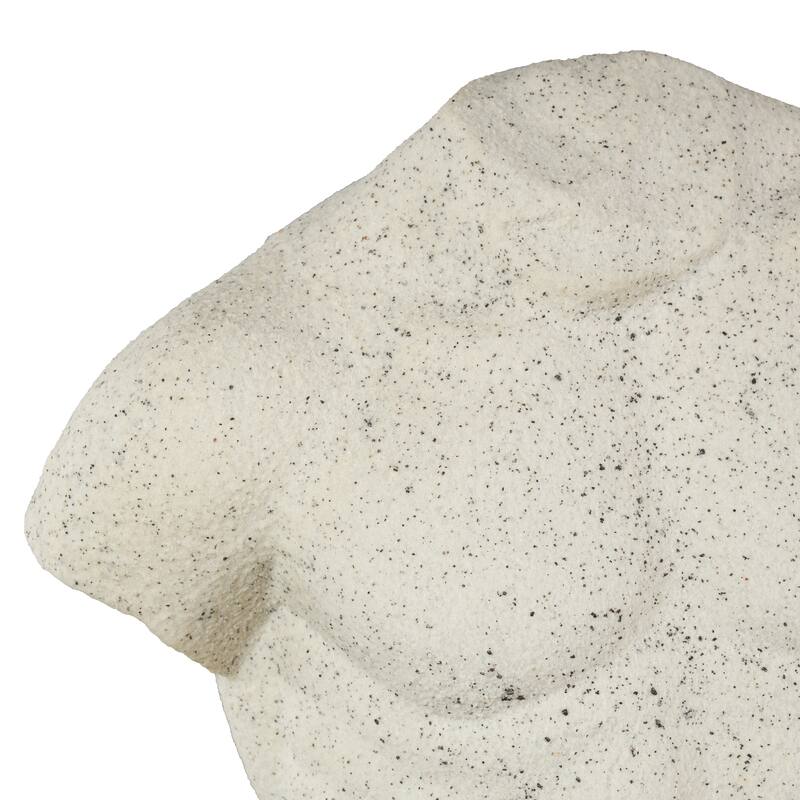 Polystone People Textured Sculpture with Black Speckles - White - Roche River Decor