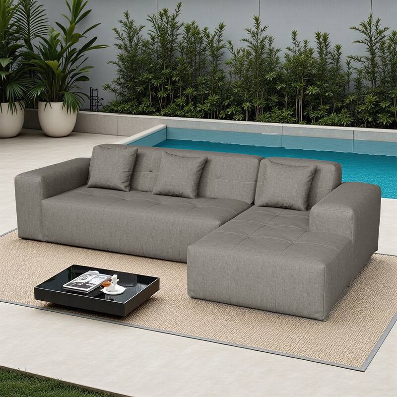 Outdoor Upholstered Chaise Modular Sectional Sofa Set