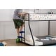 preview thumbnail 5 of 10, Adam Twin Full Bunk Bed with Mesh Guardrails - Black & White