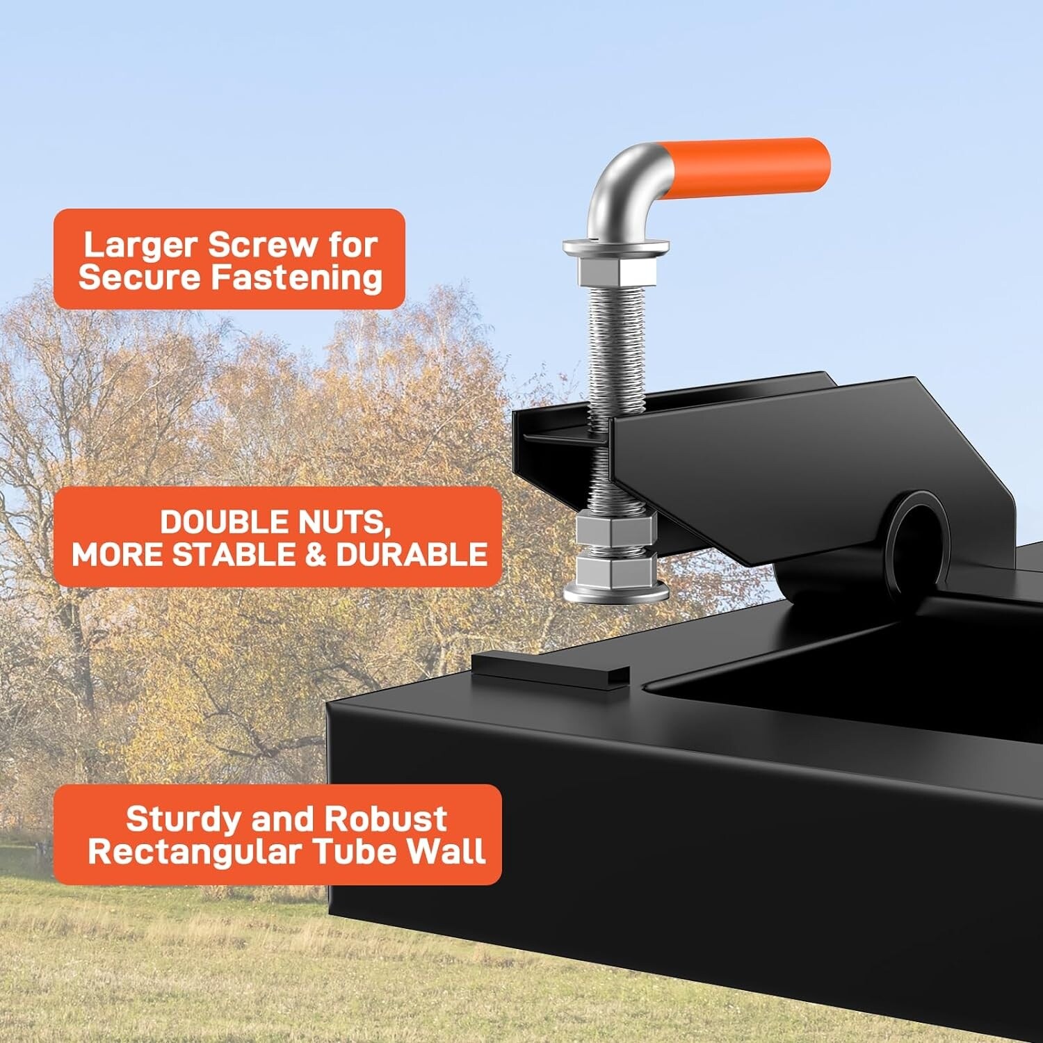 Clamp On Pallet Forks For Tractor Bucket - 2500 LBS Capacity Fits 48" Buckets With Double Nuts