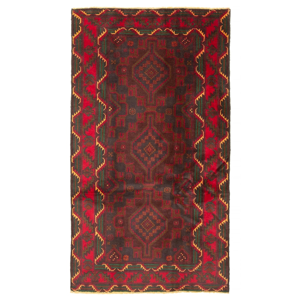 ECARPETGALLERY Hand-knotted Teimani Charcoal Wool Rug - 3'8 x 6'7