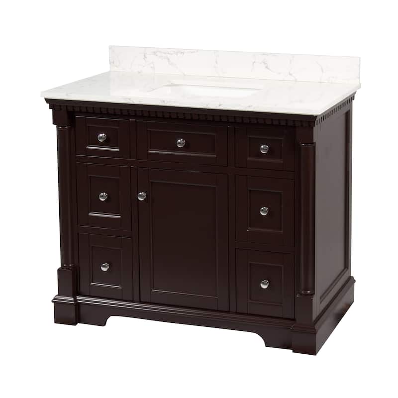 KitchenBathCollection Sydney 42" Bathroom Vanity with Engineered Marble Top