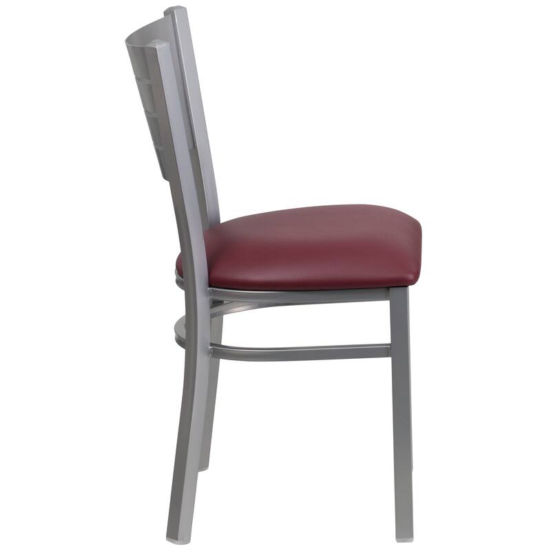 Slat Back Metal Restaurant Chair - 16.5"W x 19"D x 33.5"H - 16.5"W x 19"D x 33.5"H