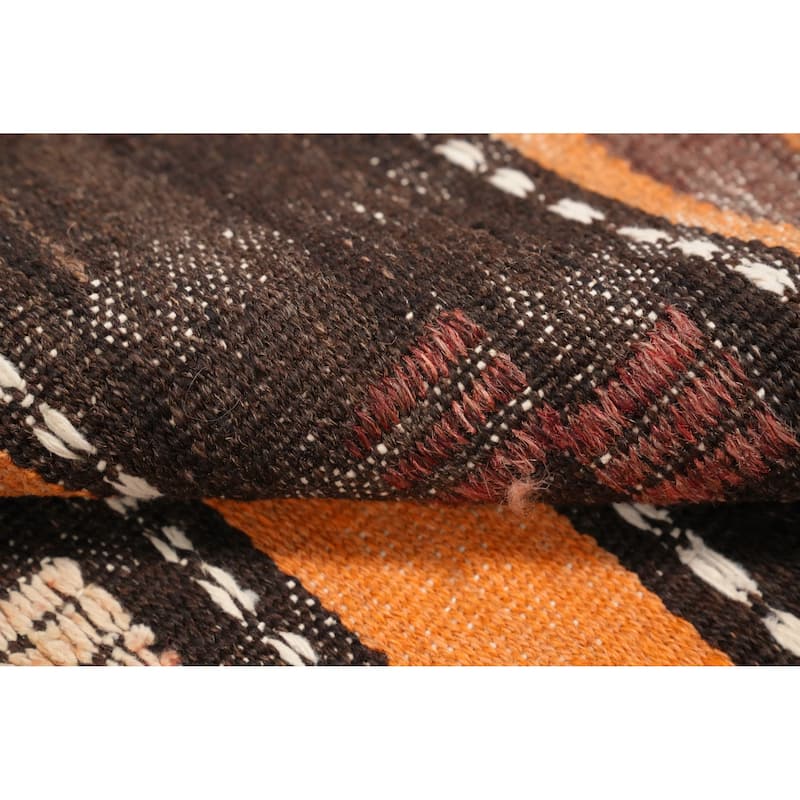 Hand Woven Oriental 100% Wool Carpet Southwestern Tribal Multi-Colored Kilim Area Rug - 8' 2'' X 5' 9''