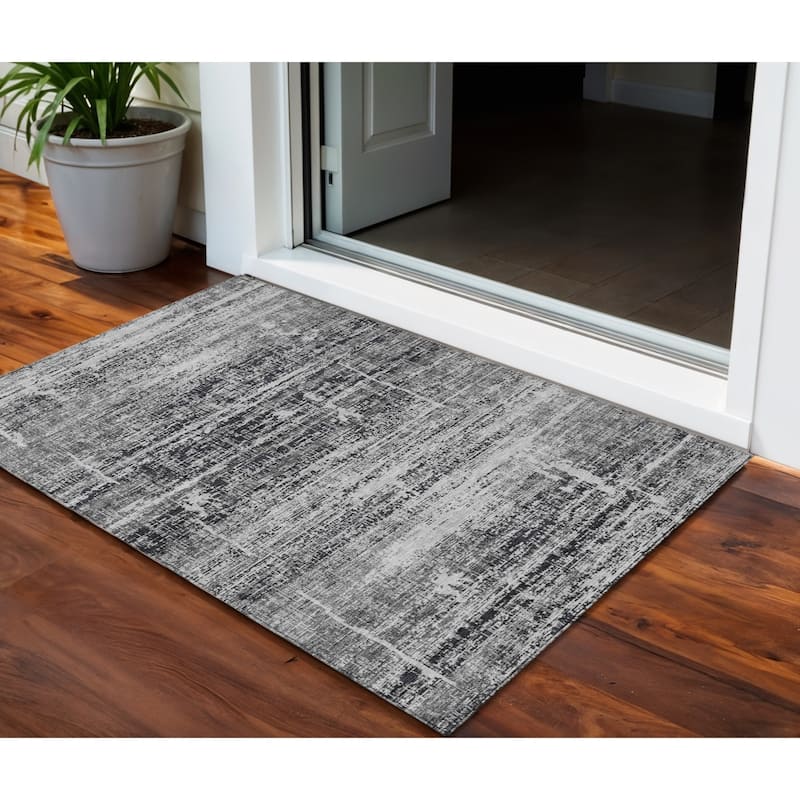 HomeRoots Abstract Transitional Rectangle Outdoor Rug - 3' x 5'