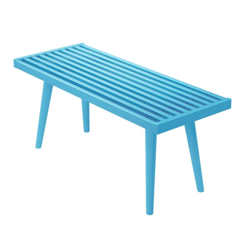 Plank and Beam Mid Century Single Wood Entryway Bench