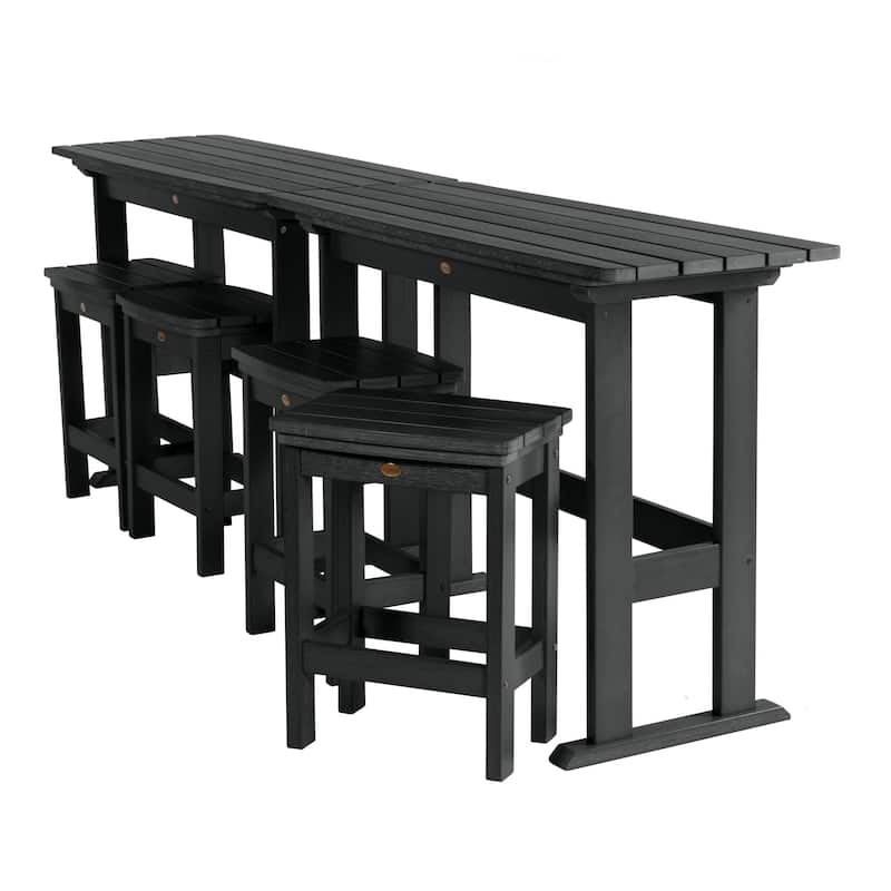 Lehigh 6-Piece Outdoor Balcony Set - Counter-height - Black