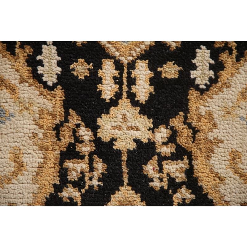 Black Oushak Accent Oriental Area Rug Hand-knotted Wool Carpet - 2'9"x 6'1"