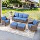 Option Brown Wicker / Blue Cushion