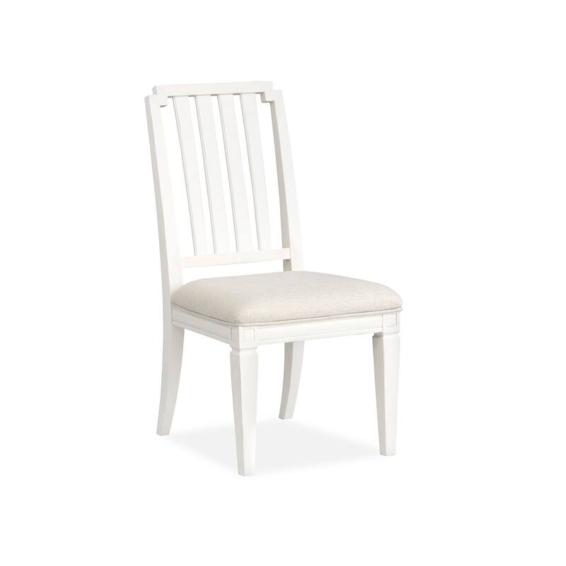 Magnussen Home Willowbrook Egg Shell White Upholstered Side Chair Two Pack - 20''W x 23.63''D x 40''H - 20''W x 23.63''D x 40''H - Set of 2 - Egg Shell White - Dining Height