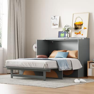 Full Size and Queen Size Murphy Bed with Large Drawer,USB Ports and Outlets