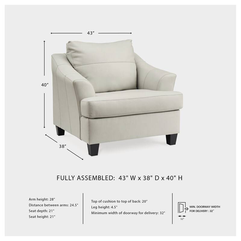 Signature Design by Ashley Genoa Oversized Chair - 43"W x 38"D x 40"H